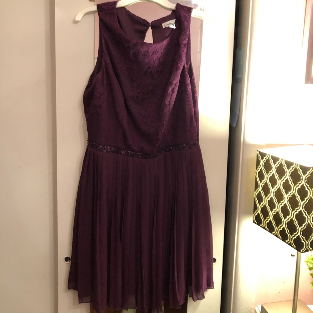 Purple lace and beaded dress
